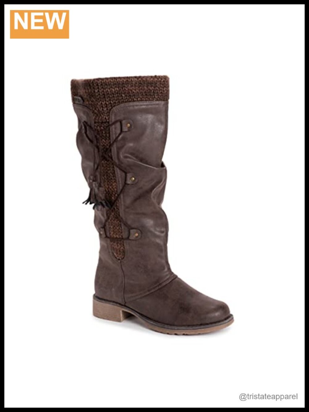 Faux Fur Trim Knee High Mukluk Boots with Memory Foam